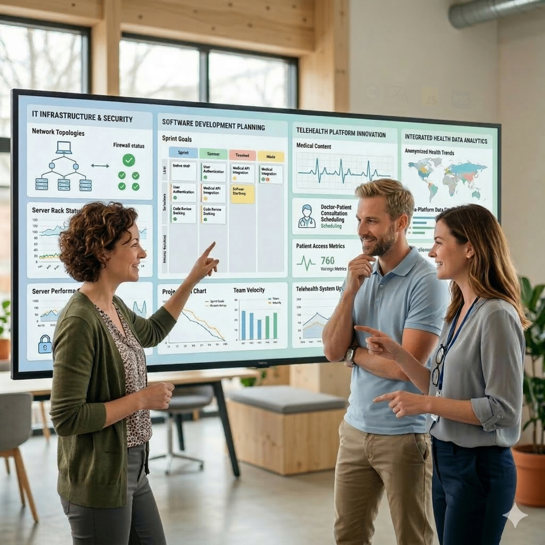 Menschen in Kommunikation und Zusammenarbeit